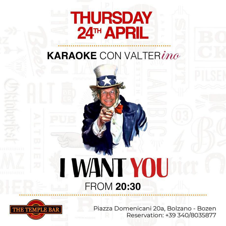 The Temple Bar | I WANT YOU - KARAOKE con VALTERINO