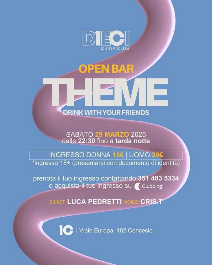 DIECI Drink Club | THEME - OPEN BAR