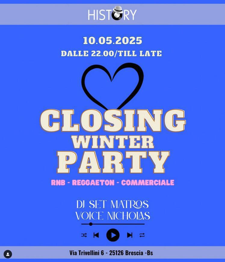 History Lounge bar | CLOSING WINTER PARTY