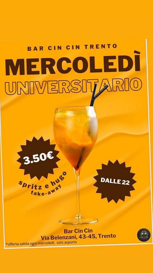 BAR CIN CIN | MERCOLEDÌ UNIVERSITARIO