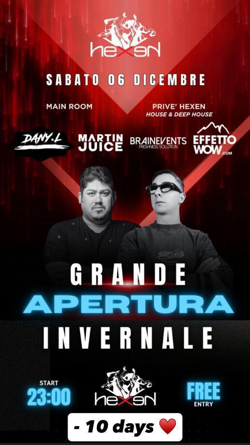 Hexen KLUB | GRANDE APERTURA INVERNALE