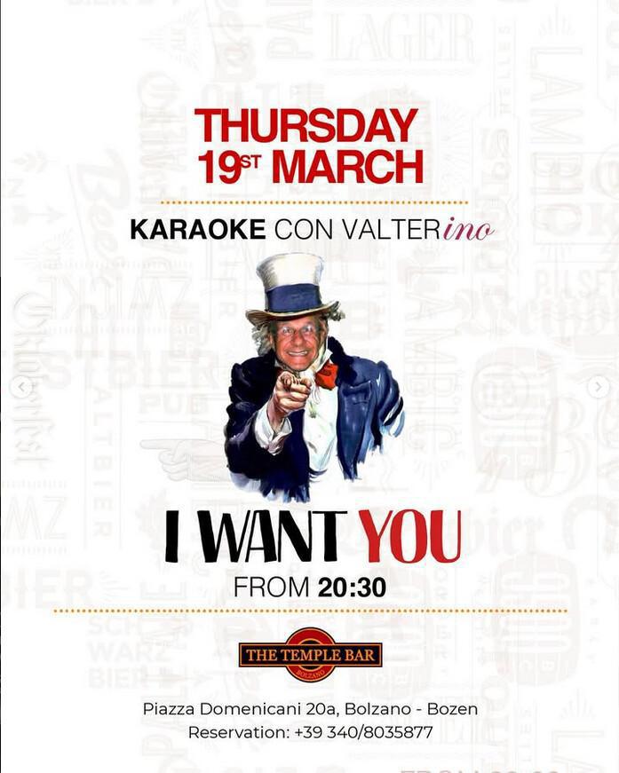 The Temple Bar | I WANT YOU - KARAOKE con VALTERINO