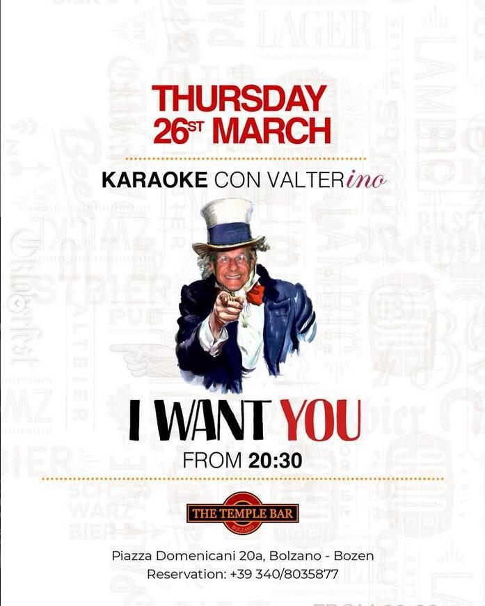 The Temple Bar | I WANT YOU - KARAOKE con VALTERINO