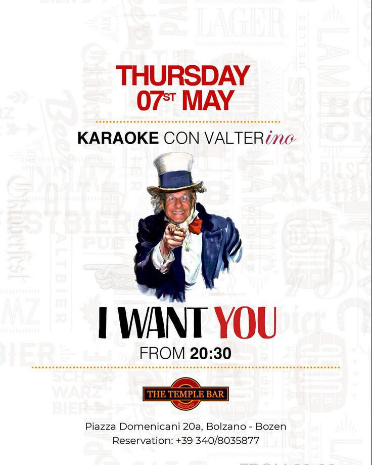 The Temple Bar | I WANT YOU - KARAOKE con VALTERINO
