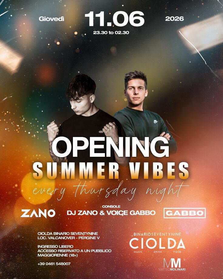 Binario Seventynine Ciolda | OPENING SUMMER VIBES! 🙌🏻