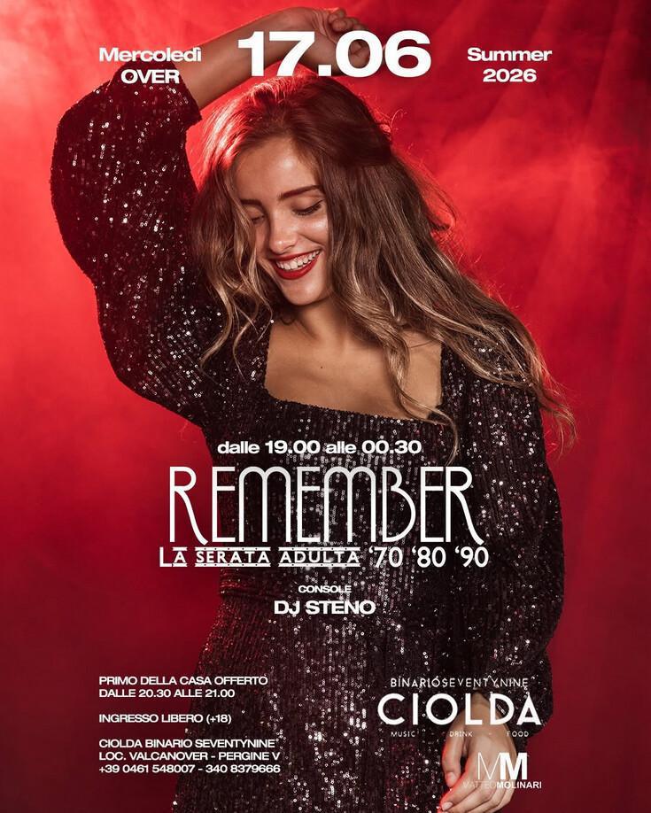 Binario Seventynine Ciolda | REMEMBER - Musica dagli anni 80 ai giorni nostri con Steno Dj