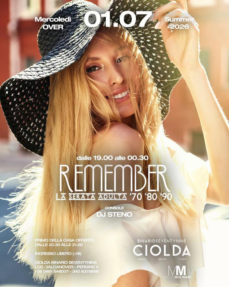 Binario Seventynine Ciolda | REMEMBER - Musica dagli anni 80 ai giorni nostri con Steno Dj