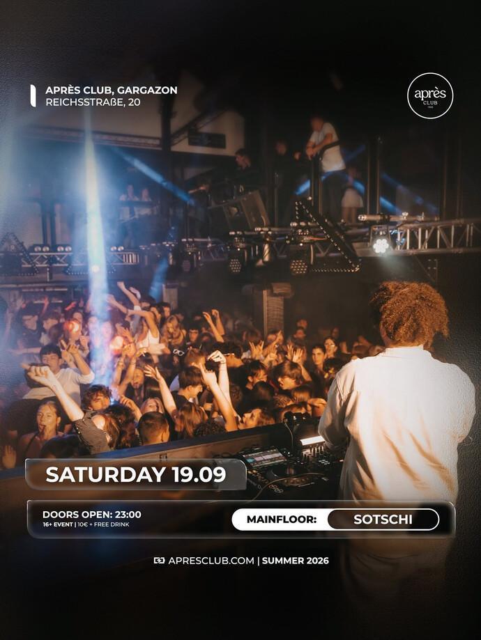 Apres Club | Saturday - Sotschi is back with white girl hits, house music and all the right vibes. 🕺