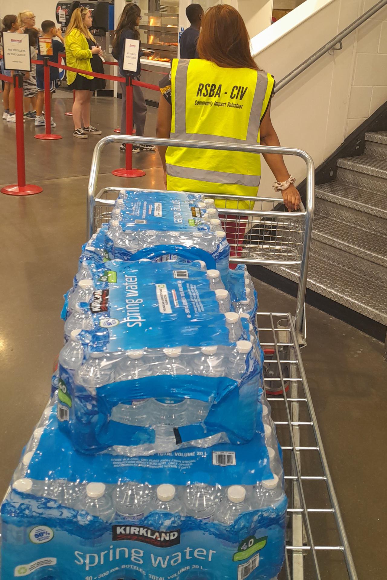 Donated water from Costco  