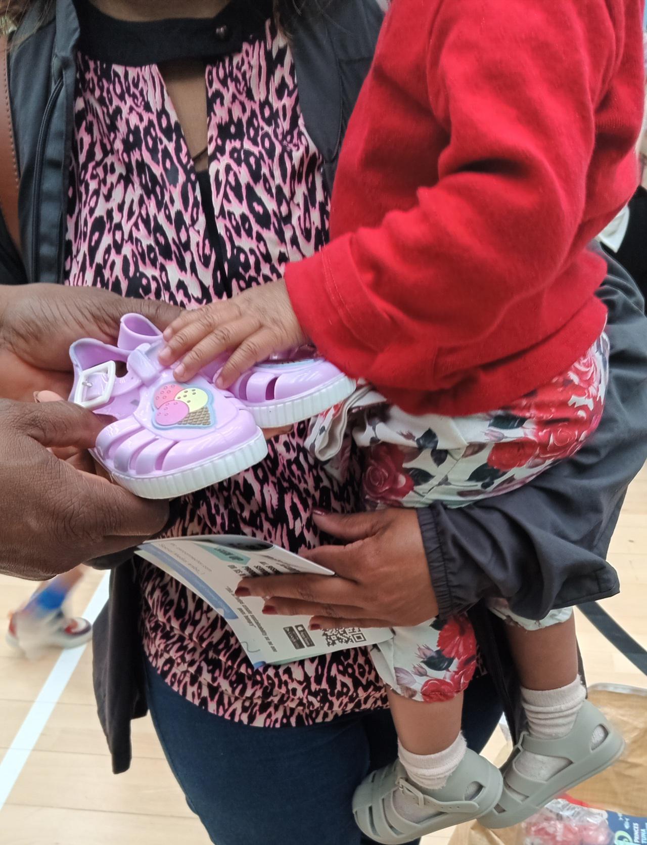 Service user received  shoes for her child