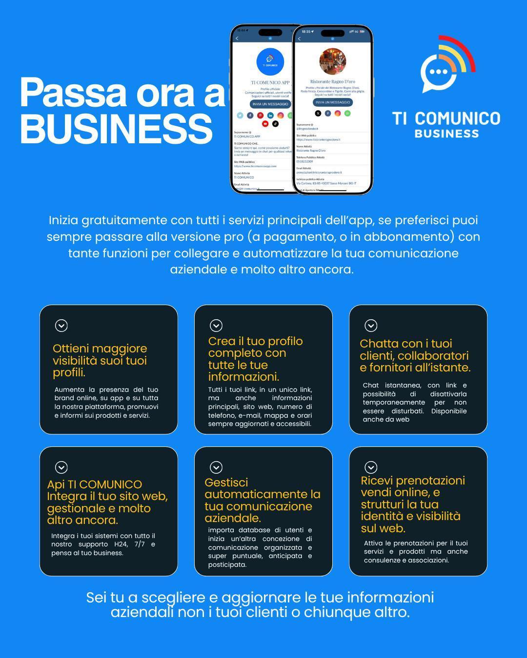 Passa al profilo Business, ottieni subito maggiore visibilità per il tuo brand e profilo. Anche senza abbonamento.