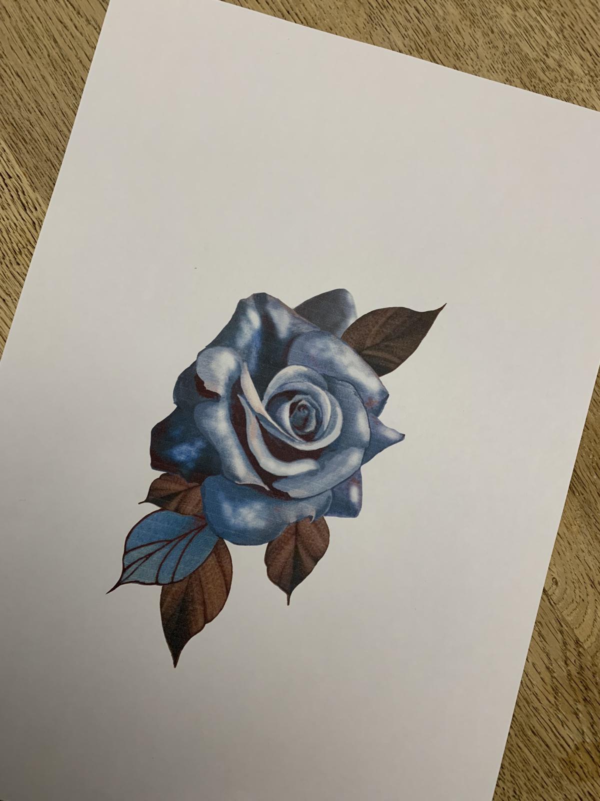 Rose bleue en recouvrement 