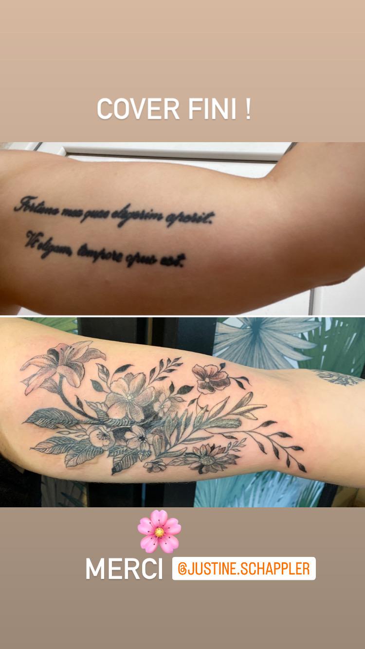 Fleurs tattoo cover  recouvrements