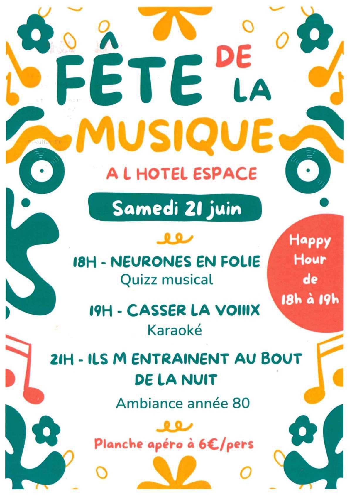 🎶 Fête de la Musique à l’Hôtel Espace 🎶