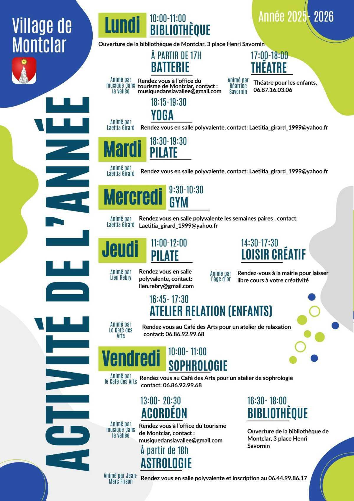 Programme d'activités 2025 -2026 