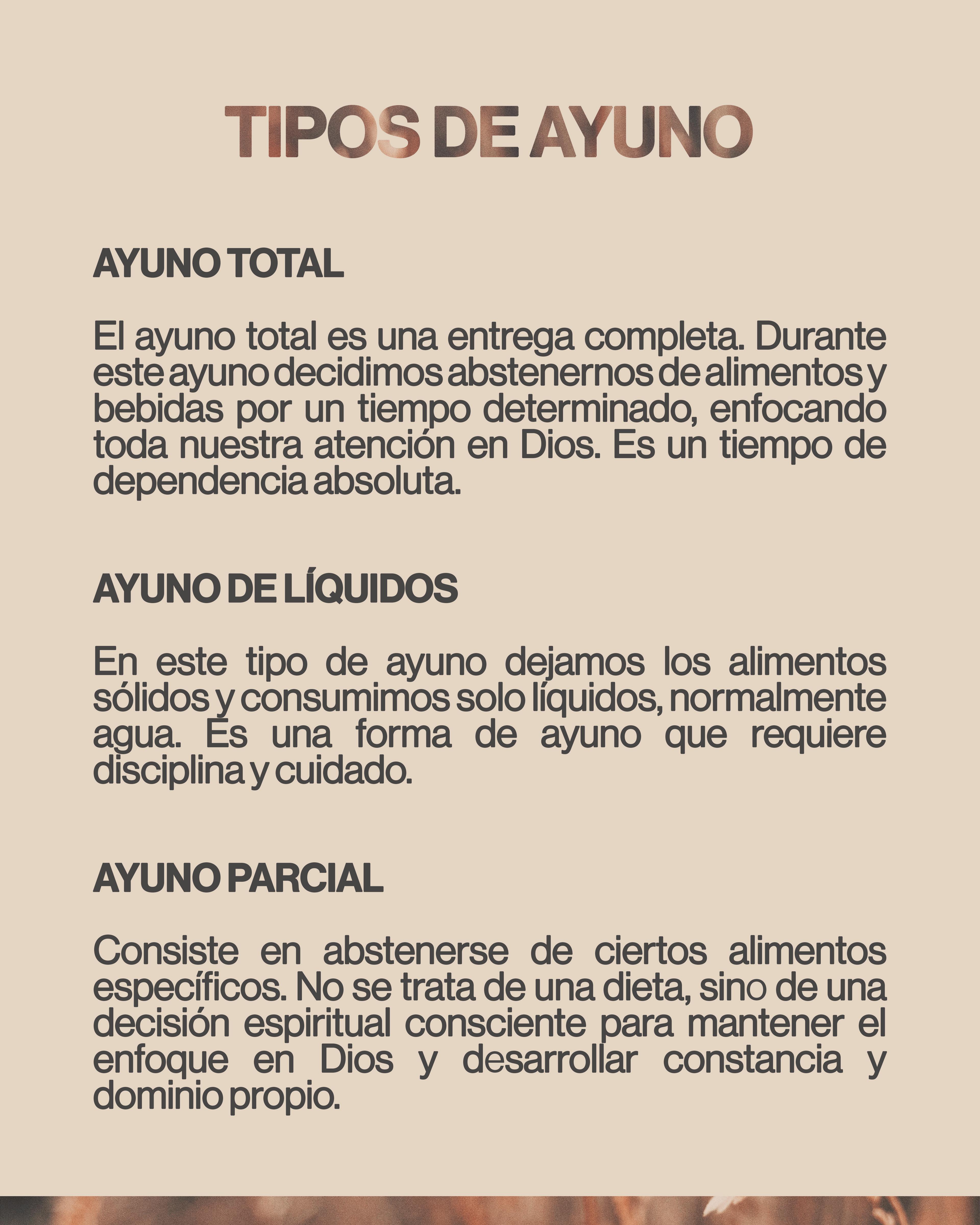 Tipos de Ayuno