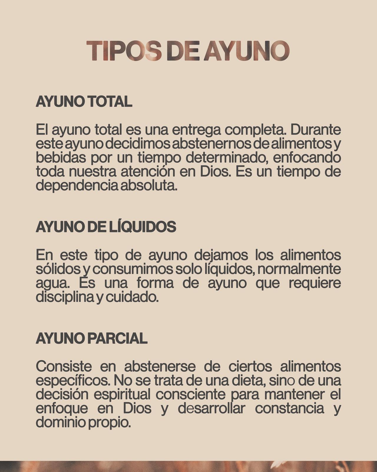 Tipos de Ayuno