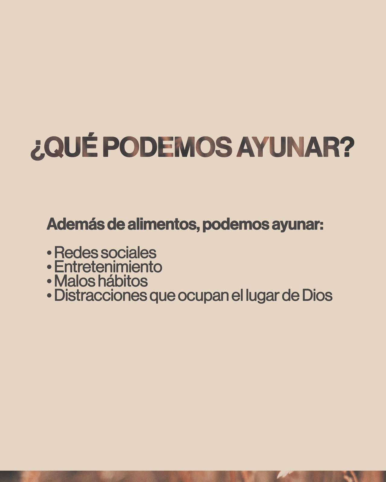 ¿Qué podemos ayunar?