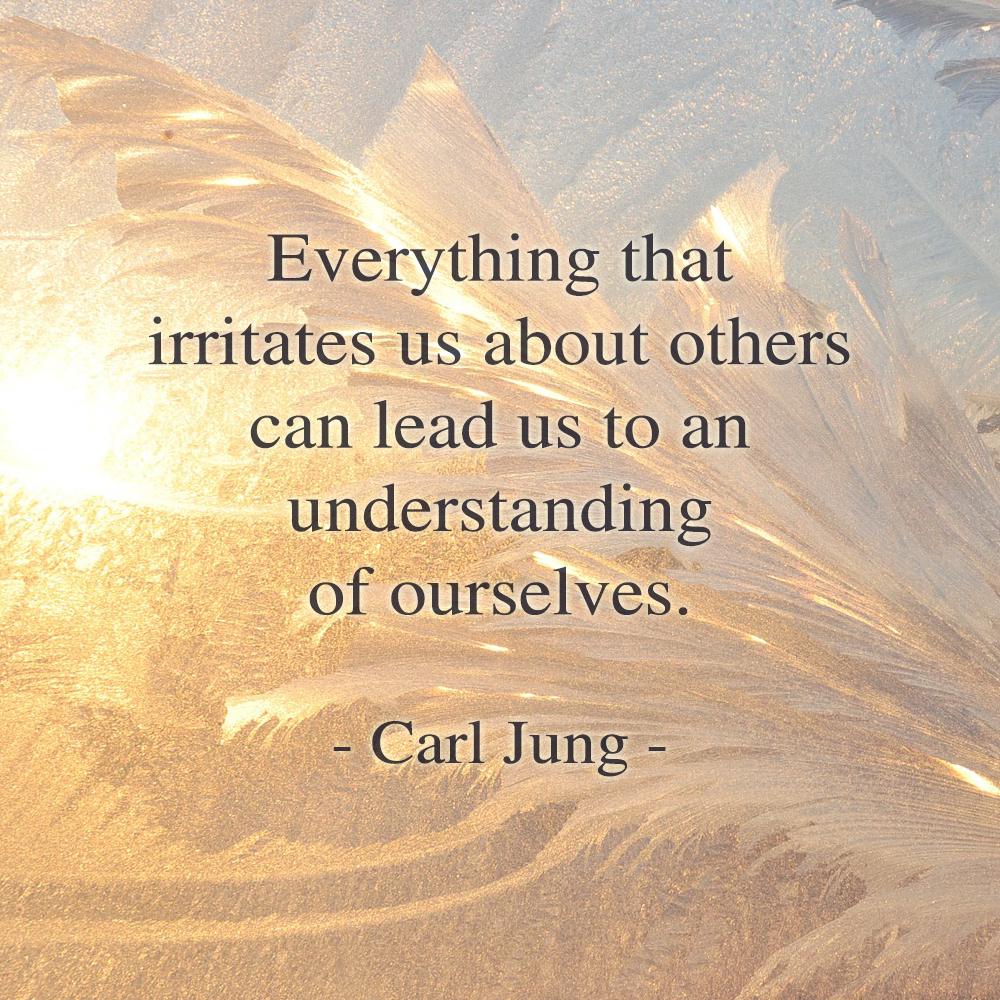 Everything that irritates us about others can lead us to an understanding of ourselves. -  Carl Jung