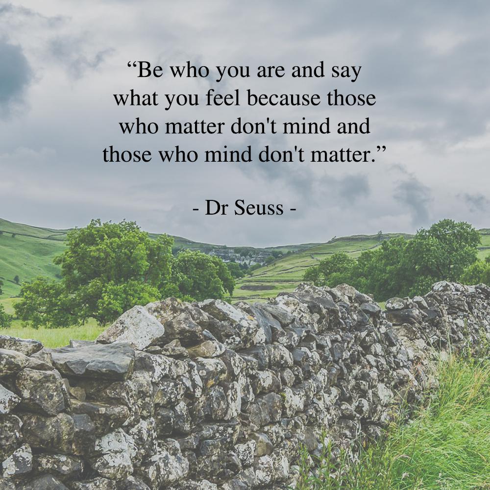 Be who you are and say what you feel because those who matter don't mind and those who mind don't matter. - Dr. Seuss