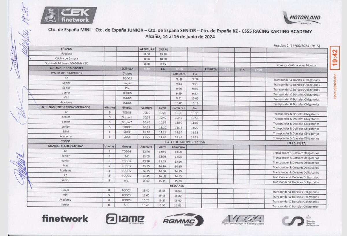 Cambio de horarios para el sábado en MotorLand Aragón