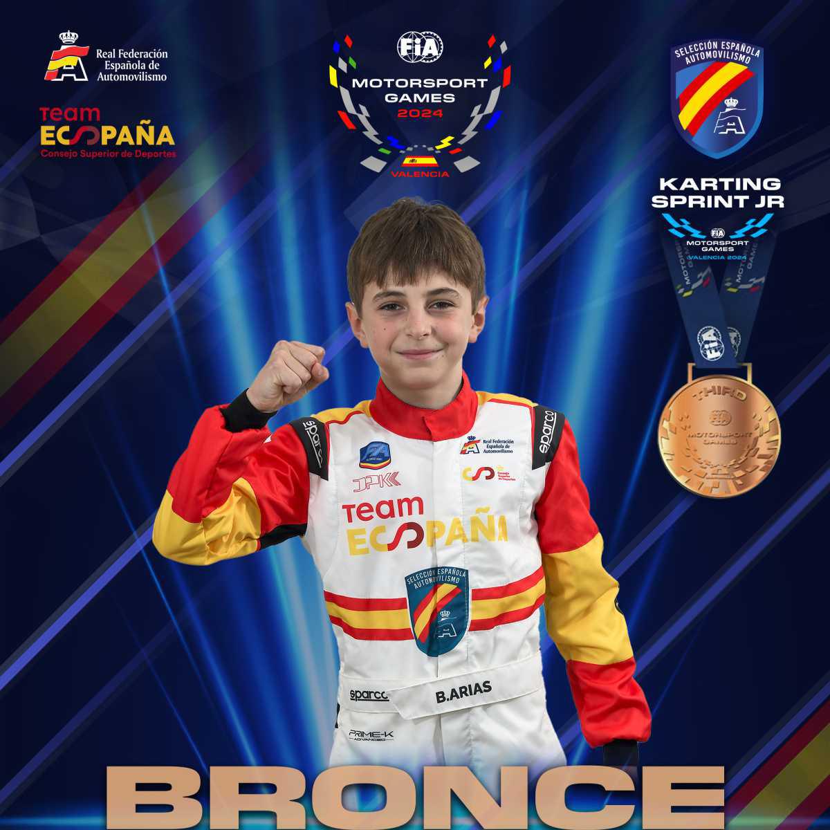 El Karting español brilla con cuatro medallas en los FIA Motorsport Games 2024