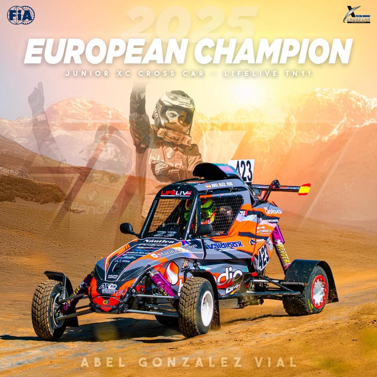 Abel González, campeón de Europa en la categoría Júnior CrossCar de Autocross