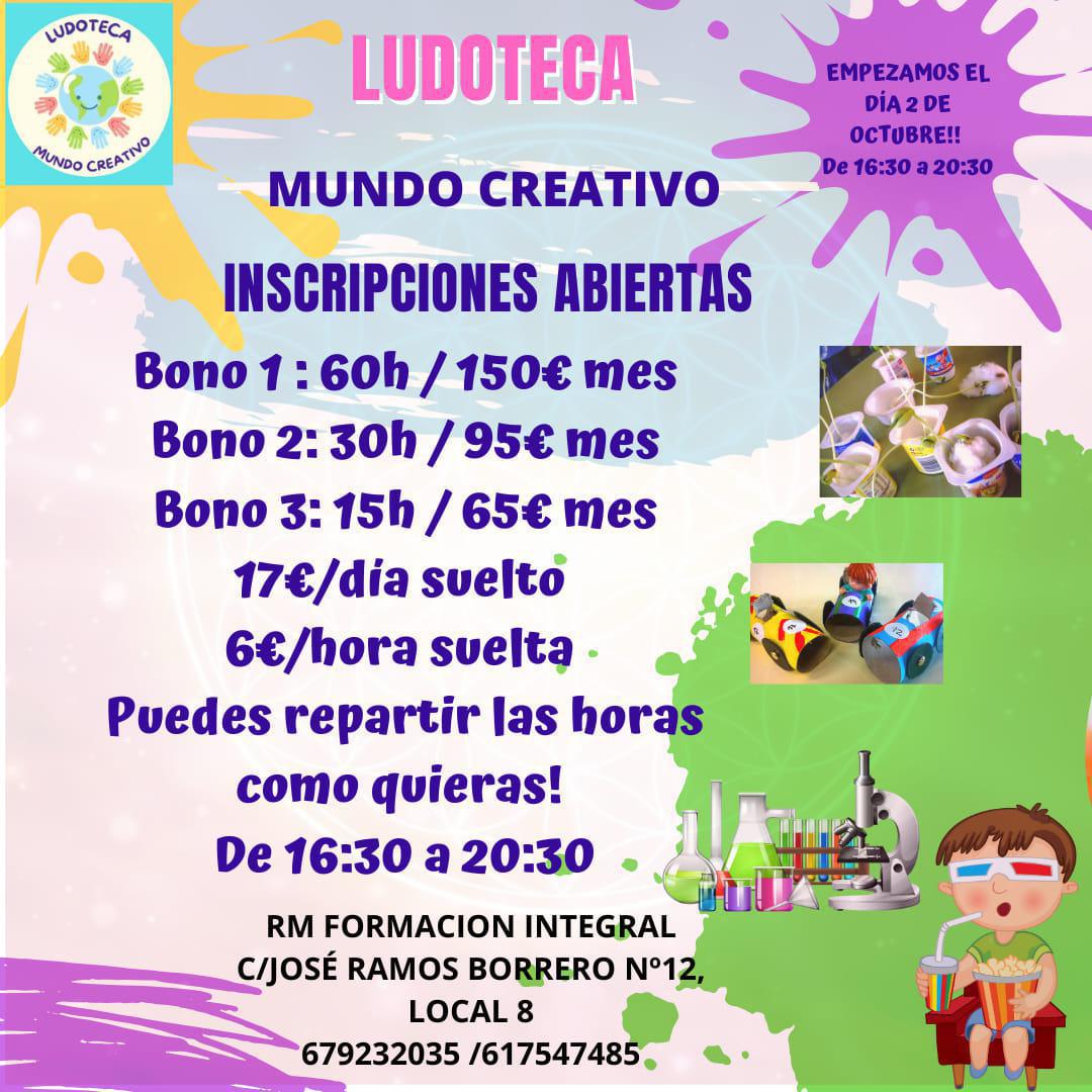 Desde el 02/10 la Ludoteca Mundo Creativo abre sus puertas