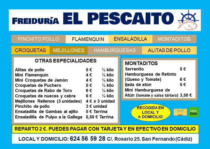 Nueva Carta de Freiduría El Pescaito