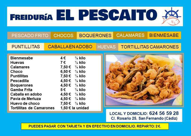 Nueva Carta de Freiduría El Pescaito
