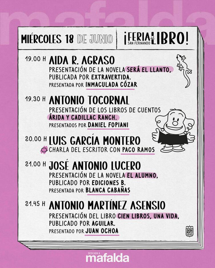 Feria del Libro del 16 al 21 de junio de 2025 Plaza del Rey, San Fernando