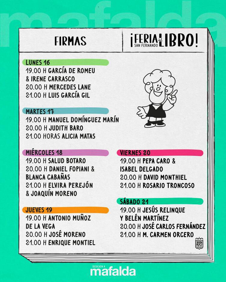 Feria del Libro del 16 al 21 de junio de 2025 Plaza del Rey, San Fernando