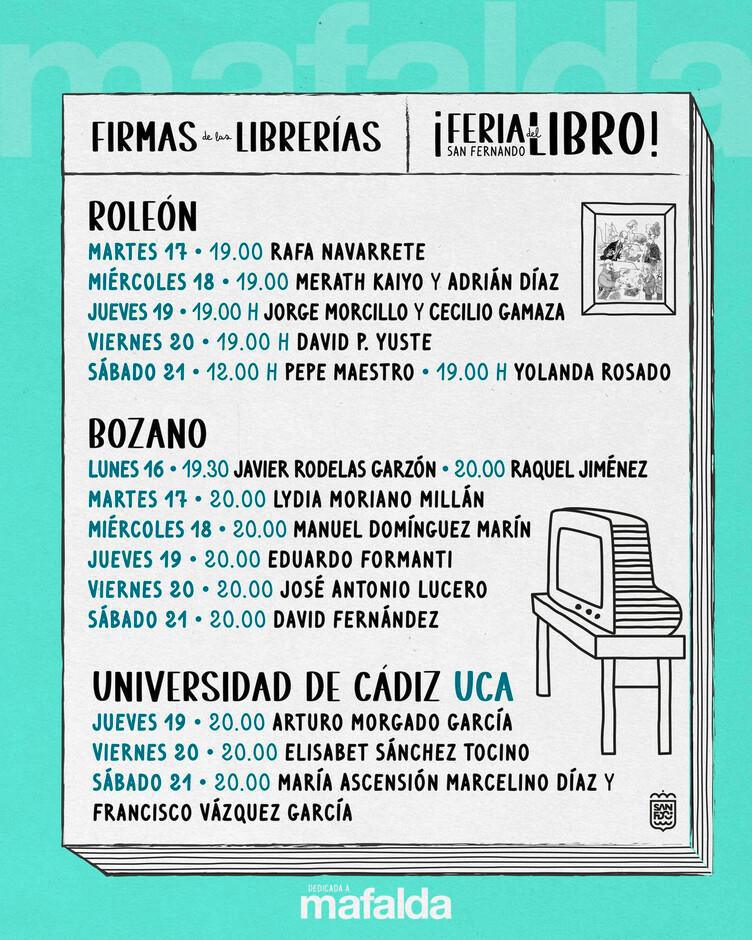 Feria del Libro del 16 al 21 de junio de 2025 Plaza del Rey, San Fernando