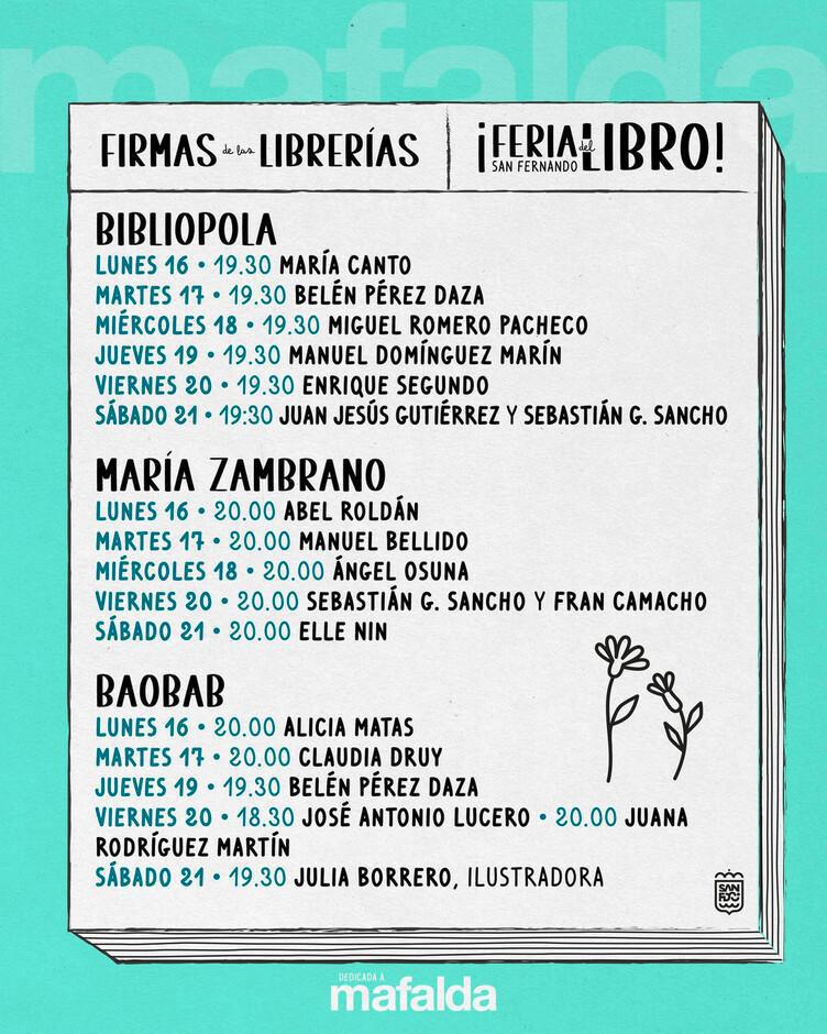 Feria del Libro del 16 al 21 de junio de 2025 Plaza del Rey, San Fernando