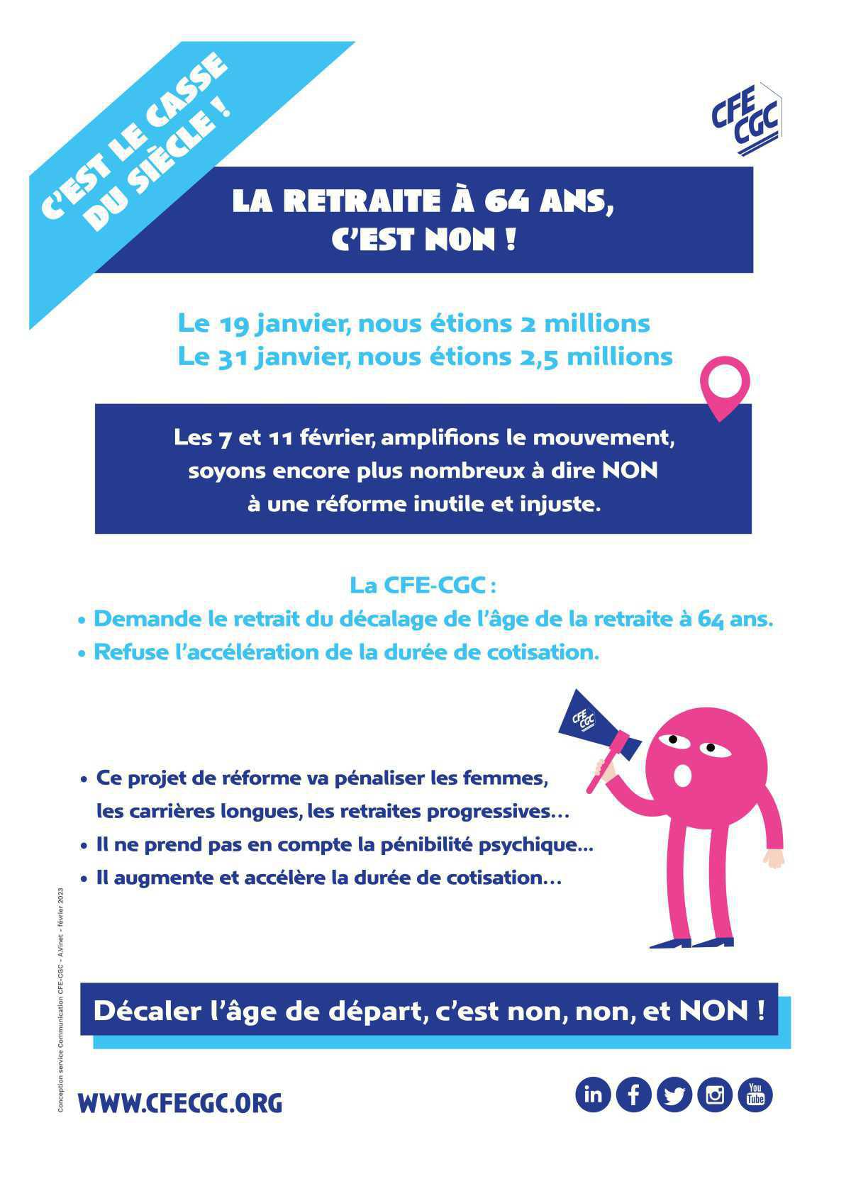 LA RETRAITE A 64 ANS, C’EST NON !