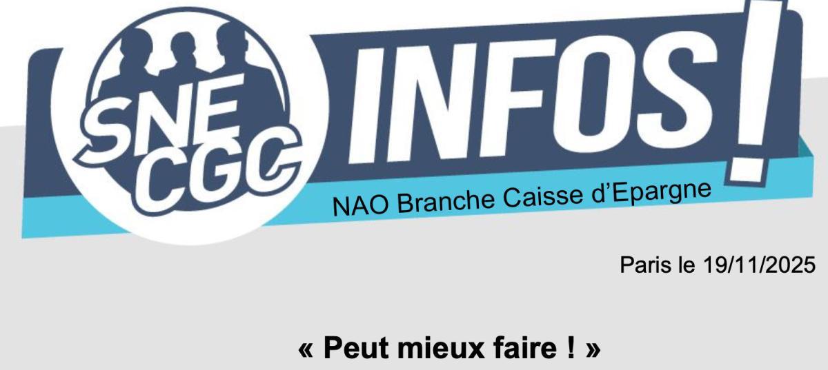 19 Novembre 2025 : NAO Branche Caisse d'épargne (avant dernière réunion)