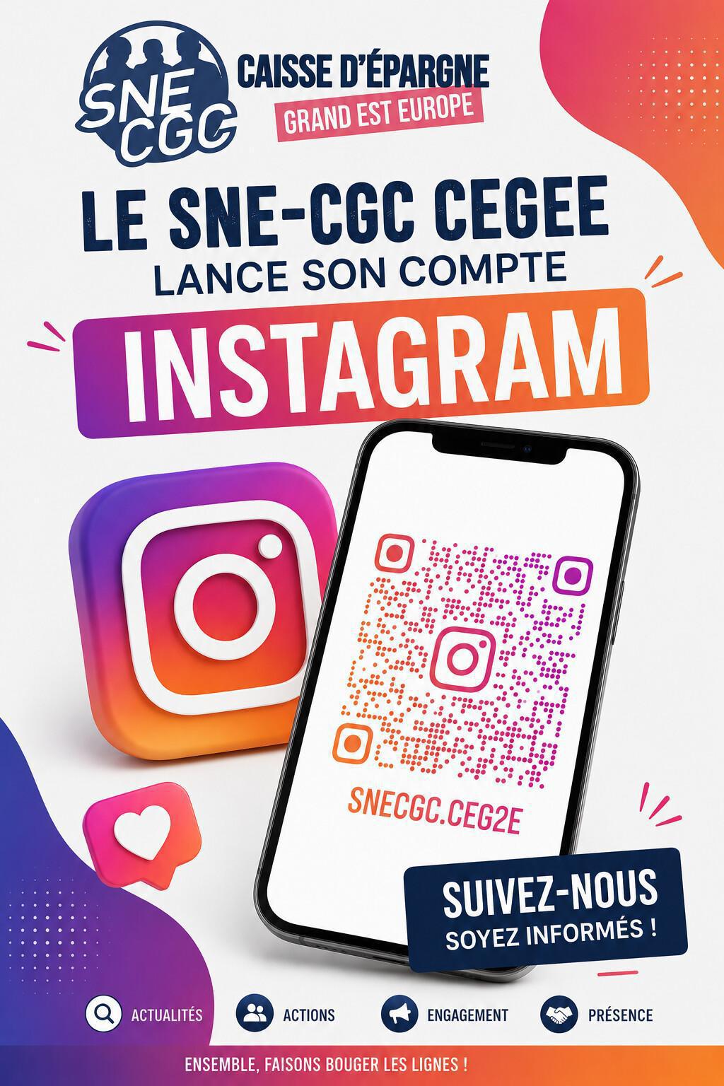 LANCEMENT DU COMPTE INSTAGRAM DU SNE-CGC CEGEE