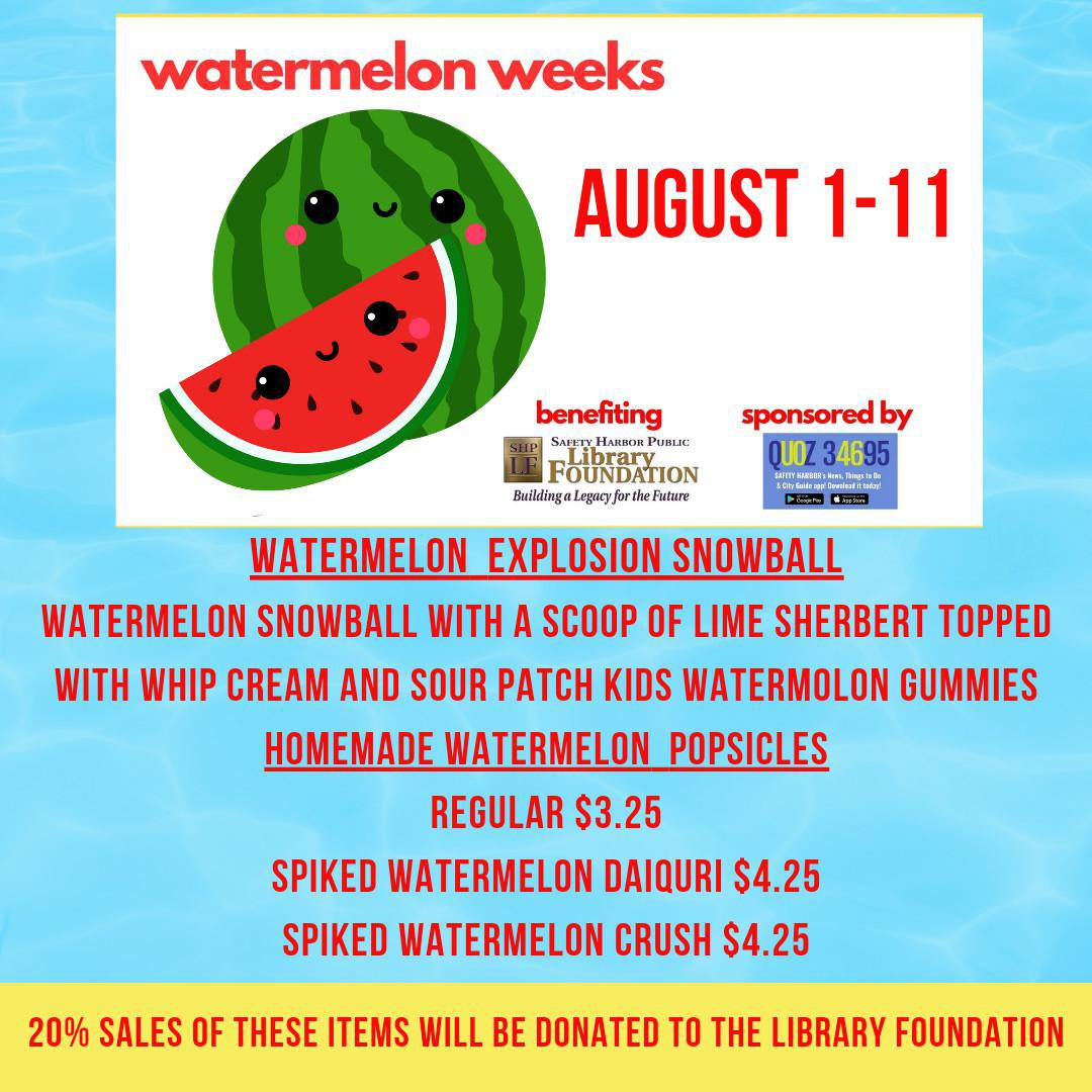 WatermelonWeeks 2024 to benefit the Safety Harbor Public Library Foundation