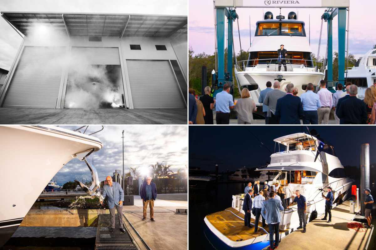 World Premiere - Owners celebrate the launch of Riviera's exceptional 58 Sports Motor Yacht