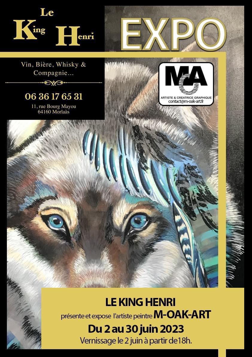 Vernissage de l'exposition de l'artiste M-OAK-ART au KING HENRI à Morlaàs le vendredi 2 juin