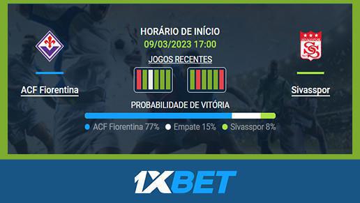 ⚽️ Fiorentina x Sivasspor- 09 Mar 17:00 ✅