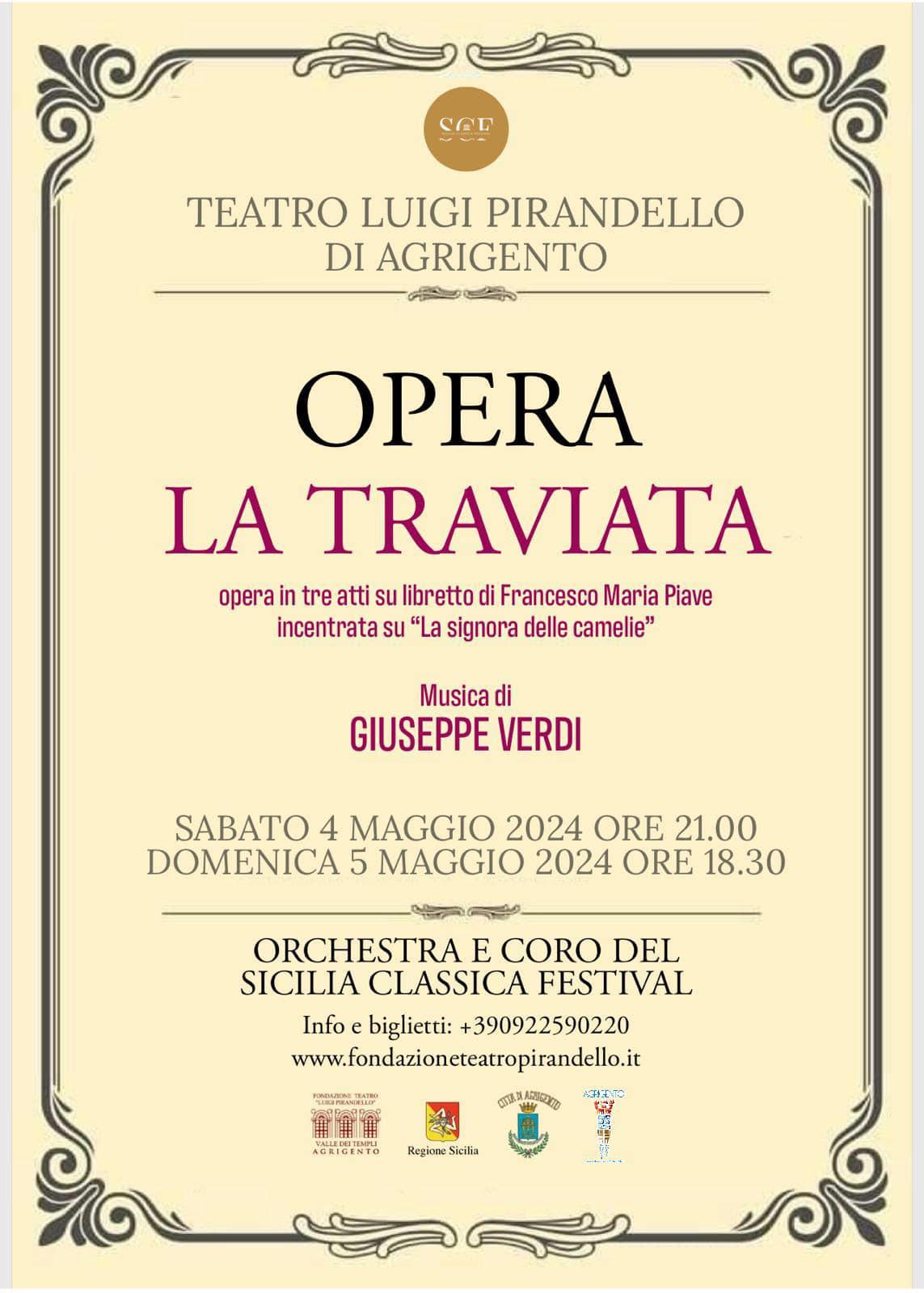 Opera la Traviata - Musica di Giuseppe Verdi (inizio ore 21:00)