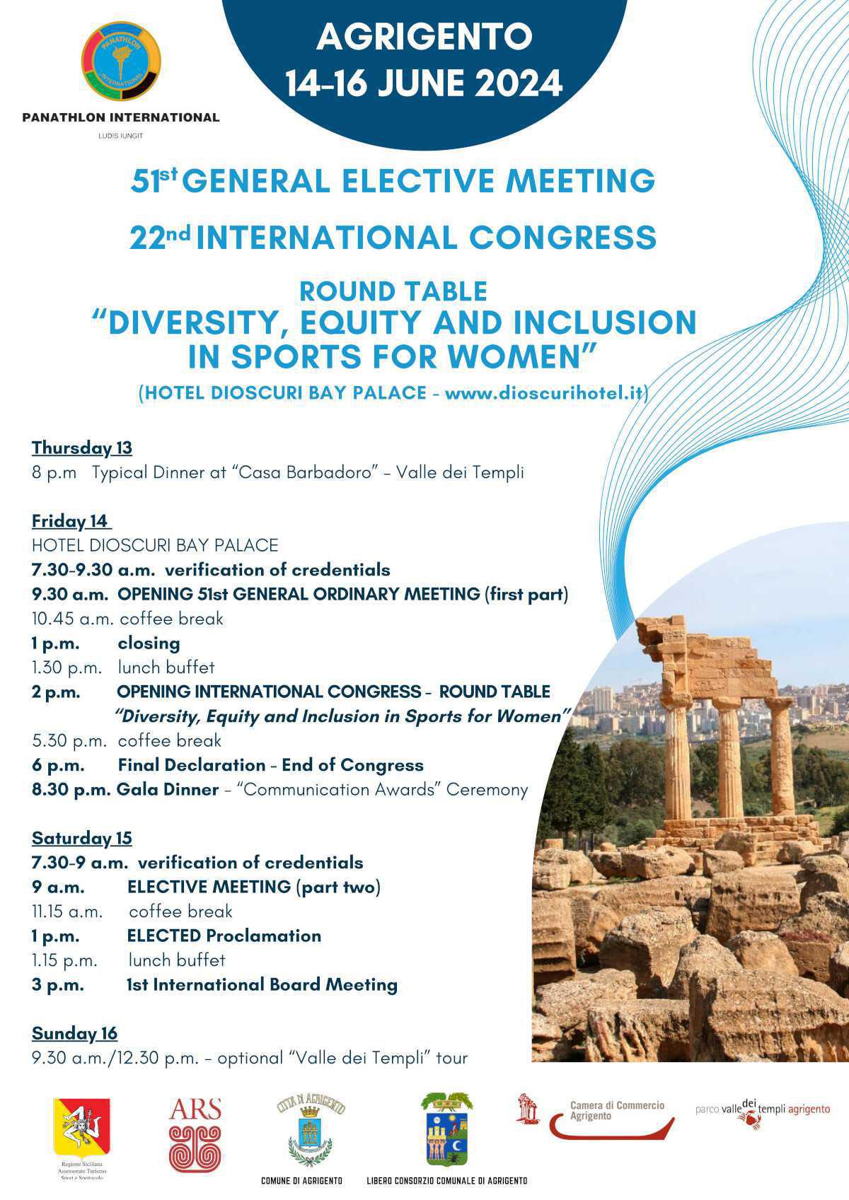 51ª Assemblea Generale Elettiva - 22° Congresso Internazionale - Tavola Rotonda "Diversity, Equity and Inclusion in Sports for Women"
