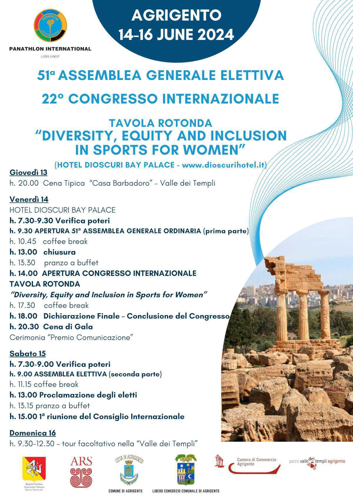 51ª Assemblea Generale Elettiva - 22° Congresso Internazionale - Tavola Rotonda "Diversity, Equity and Inclusion in Sports for Women"