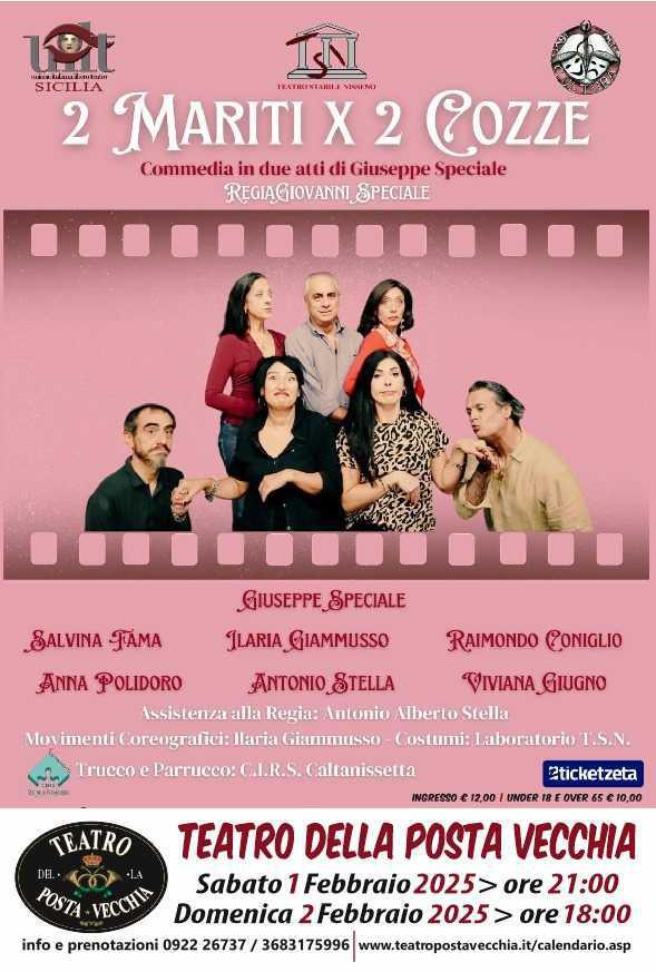 Teatro Stabile Nisseno presenta "2 Mariti X 2 Cozze" (inizio ore 18:00)