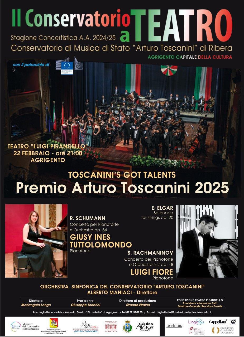 "Toscanini's Got Talents" I Solisti e l'Orchestra Sinfonica del Conservatorio "Arturo Toscanini" di Ribera (inizio ore 21:00)