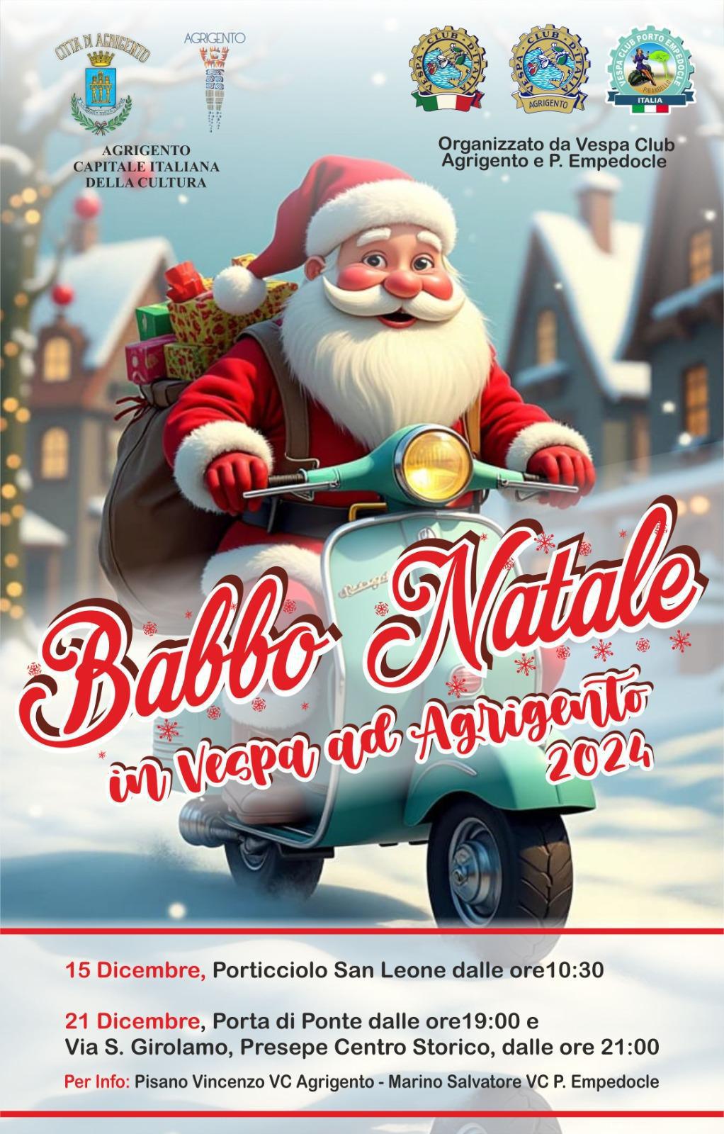Babbo Natale in Vespa ad Agrigento 2024 (inizio ore 10.30)