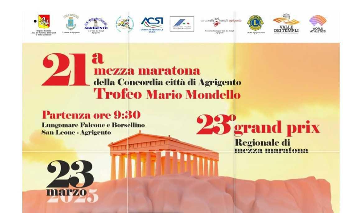 21ª mezza maratona della Concordia città di Agrigento Trofeo Mario Mondello (inizio ore 9:30)