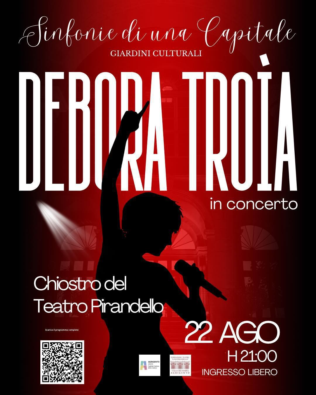 Sinfonie di una Capitale - Giardini culturali: Debora Troìa in Concerto (inizio ore 21.00)
