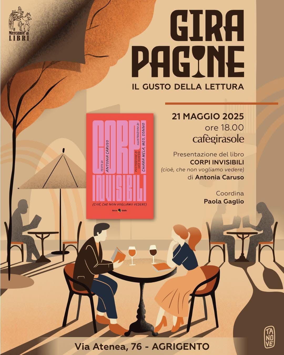Presentazione del libro CORPI INVISIBILI (cioè, che non vogliamo vedere) di Antonia Caruso (inizio ore 18.00)